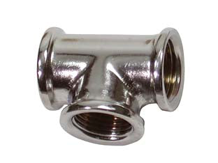 TEE FEMMINA FEMMINA OTTONE CROMATO- - FF 1/2 - 10 pezzi