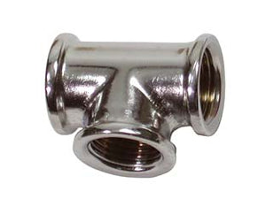 TEE FEMMINA FEMMINA OTTONE CROMATO- - FF 1/2 - 10 pezzi