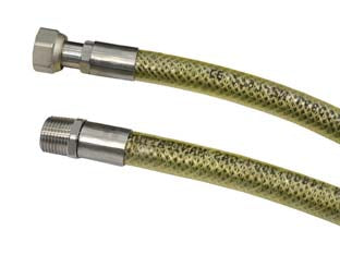 TUBO GAS FLESSIBILE IN ACCIAIO INOX CON GUANINA MF  cm.200