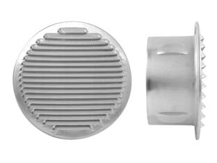 GRIGLIA AERAZIONE TONDA FISSA IN ALLUMINIO- - ø mm.160 - 2 pezzi