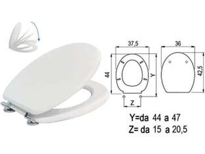 SEDILE WC LACCATO BIANCO CON CHIUSURA RALLENTATA coprivaso copriwater AGLAIA