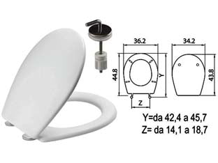 SEDILE WC IN TERMOINDURENTE SEBINO BIANCO CERNIERE INOX H057 coprivaso copriwater SANIPLAST