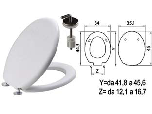 SEDILE WC IN TERMOINDURENTE TANGO BIANCO CERNIERE INOX H057 coprivaso copriwater SANIPLAST