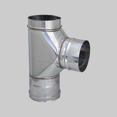 RACCORDO A T 90  ° PER CANNE FUMARIE  EE ? 140 mm