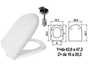 SEDILE WC IN TERMOINDURENTE LUNA 2 BIANCO CERNIERE INOX H057 coprivaso copriwater SANIPLAST