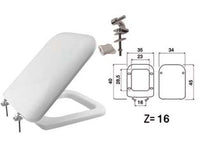 SEDILE WC IN TERMOINDURENTE DOUBLE BIANCO CERNIERE IN METALLO coprivaso copriwater SANIPLAST
