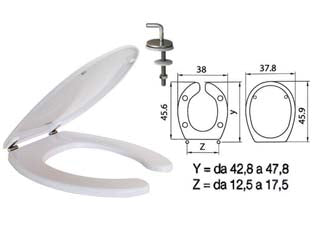 SEDILE WC IN TERMOINDURENTE PER DISABILI HELP BIANCO coprivaso copriwater CERNIERE INOX SANIPLAST