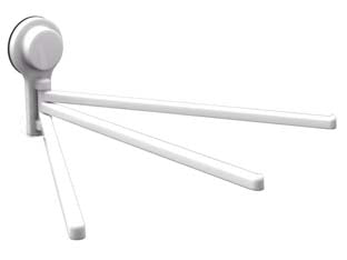 PORTA ASCIUGAMANO TRE BRACCI IN ABS- - mm.337x66x140 - colore bianco - 3 pezzi AGLAIA