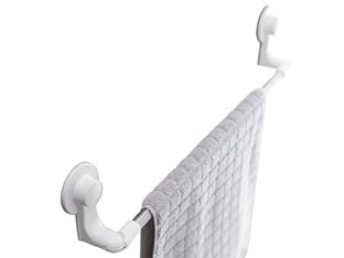 PORTA ASCIUGAMANO BAGNO IN ABS- - mm.570x61x109 - colore bianco - 3 pezzi AGLAIA