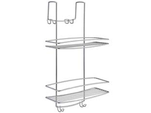 SUPPORTO PORTAFLACONI A 2 PIANI PER DOCCIA A SELLA SERIE ONDA  cm.26x20x58    METALTEX