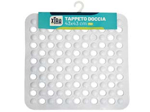 TAPPETO DOCCIA QUADRO IN PVC BIANCO- - cm.43x43 - 2 pezzi XTRA