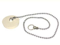 TAPPO IN GOMMA BIANCA CON CATENA- - ø mm.40 - 10 pezzi