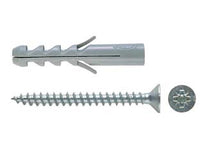 TASSELLO IN NYLON CON VITE S-V- - ø mm.10x50 vite mm.6x60 - 25 pezzi FISCHER