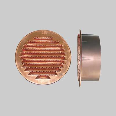 GRIGLIA DI AERAZIONE IN RAME/PLASTICA Ø 100 mm