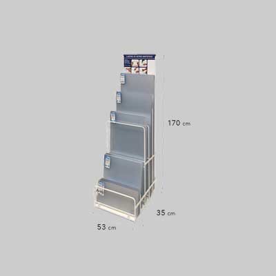 ESPOSITORE MINI CON VETRO SINTETICO VUOTO cm 53x29x130h