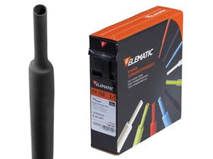 GUAINA TERMORESTRINGENTE NERA mm. 6,4/3,2, cf da mt.12    ELEMATIC