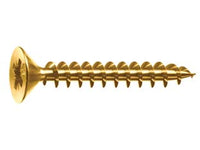 VITI PANEL-VIT TESTA SVASATA PIANA ACCIAIO OTTONATO- - ø mm.4x35 - 500 pezzi MUSTAD