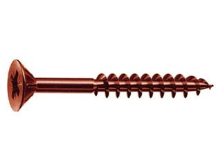 VITI PANEL-VIT PF TESTA SVASATA PIANA ACCIAIO BRONZATO- - ø mm.4,5x45 filetto mm.28 - 200 pezzi MUSTAD