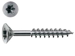 VITI PANEL-VIT PV TESTA SVASATA PIANA TORX ACCIAIO CHROMITING- - ø mm.4x35 - 500 pezzi MUSTAD