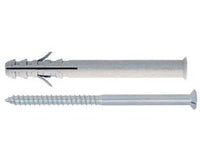 TASSELLO PROLUNGATO IN NYLON PER SERRAMENTI CON VITE ZINCATA BIANCA TUP- - ø mm.6x60 vite ø mm.4x70 spess. fiss. mm.30 - 100 pezzi FRIULSIDER