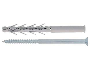 TASSELLO IN NYLON PROLUNGATO AD ELEVATA ESPANSIONE CON VITE TUP4- - ømm.8x120 vite ømm.5,5x125 spess.fissaggio mm.50 - 50 pezzi FRIULSIDER