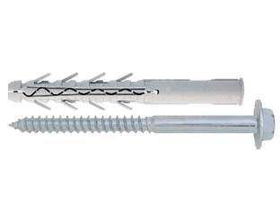 TASSELLO PROLUNGATO IN NYLON CON VITE TER ZINCATA BIANCA TUPP- - ø mm.16x140 vite ø mm.12x150 spes.fissag.mm.45 - 25 pezzi FRIULSIDER