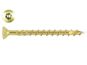 VITI PER TRUCIOLARE TESTA SVASATA TORX ACCIAIO ZINCATO GIALLO- - ø mm.4x70 filetto mm.42 - torx T20 - 200 pezzi AMBROVIT