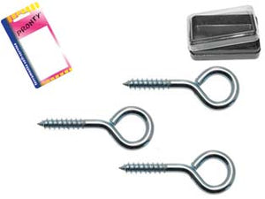 OCCHIOLO A VITE IN ACCIAIO ZINCATO IN BLISTER- - mm.4x36, in bl.8 pz. - 12 blister