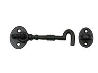 GANCIO FERMAPERSIANE RUSTICO NERO SNODATO CON INCONTRO- - mm.100 - 4 pezzi