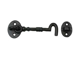 GANCIO FERMAPERSIANE RUSTICO NERO SNODATO CON INCONTRO- - mm.100 - 4 pezzi