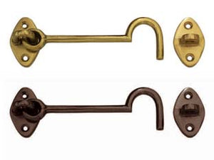 GANCIO FERMAPERSIANE SNODATO CON INCONTRO- - mm.100 in ottone bronzato - 5 pezzi