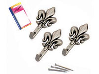 GANCI PER QUADRI GIGLIO ARGENTO GRANDI IN BLISTER- - mm.47, in bl.3 pz. - 12 blister