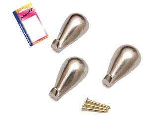 GANCI PER QUADRI A GOCCIA CROMO IN BLISTER- - mm.27, in bl.3 pz. - 12 blister