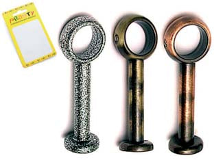 MENSOLINA LUNGA ANTICATA- - cm.4 rame spazzolato conf. bl.2 pz. - 1 blister