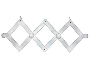 APPENDIABITI ESTENSIBILE IN LEGNO 4 POSTI BIANCO  cm.24x50