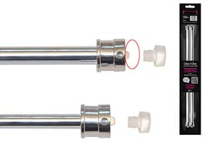 COPPIA ASTINE UNIVERSALI BREVETTATE ONLY ONE CROMO- - cm.36-60 cromate, in bl. 2 pz. - 10 blister