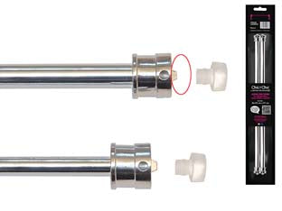 COPPIA ASTINE UNIVERSALI BREVETTATE ONLY ONE CROMO- - cm.36-60 cromate, in bl. 2 pz. - 10 blister