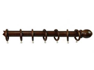 BASTONE IN LEGNO SENZA SUPPORTI Ø MM.35 NOCE  cm.300