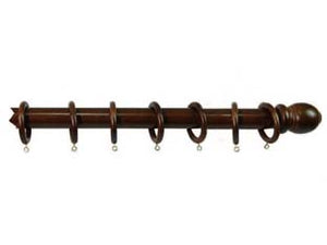 BASTONE IN LEGNO SENZA SUPPORTI Ø MM.35 NOCE  cm.300