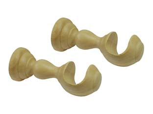 SUPPORTO APERTO Ø MM.35 IN LEGNO NATURALE PER SCORRITENDA- - cm.18 - 2 pezzi