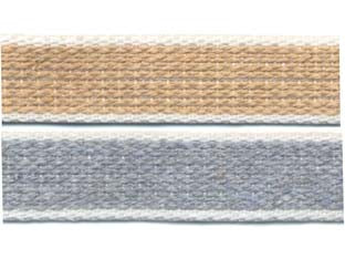 CINTINO COTONE AVANA E GRIGIO PER AVVOLGIBILI- - mt.50x mm.22h. in rotolo gr.20 per metro - 50 mt