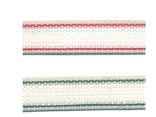 CINTINO NYLON RIGATO ROSSO E VERDE PER AVVOLGIBILI- - mt.50x mm.22h. in rotolo gr.23 per metro - 50 mt