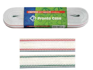 CINTINO NYLON RIGATO ROSSO E VERDE PER AVVOLGIBILI IN MATASSINE- - mt.5x mm.22h. in matassina - 12 matassa