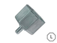 CALOTTA OTTAGONALE LISCIA CON PERNO PER AVVOLGIBILI- - perno ø mm.12, calotta lungh. mm.45 - 10 pezzi