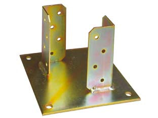 SUPPORTO A PAVIMENTO CON PIASTRA PER TRAVE  base mm.270x230 p/trave da mm.180x180x185h.