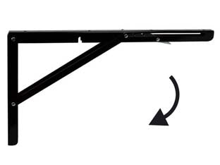 MENSOLE ROBUSTE PIEGHEVOLI NERE- - mm.400x270h. colore nero - 2 pezzi