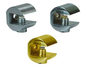 MENSOLE A MORSETTO FRESATA- - mm.23x23h. oro lucido - 4 pezzi