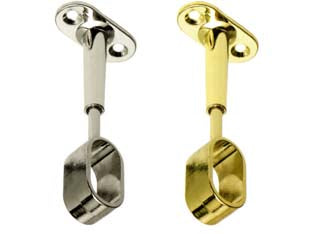 REGGITUBO CENTRALE REGOLABILE OVALE PER ARMADIO- - mm.15x30, oro lucido - 6 pezzi