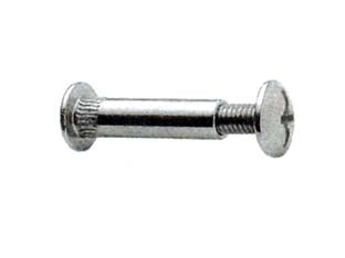 VITI DI GIUNZIONE PER MOBILI IN ACCIAIO NICHELATO- - ø mm.8x38h. - testa ø mm.14 - vite ø.mm.6x13 MA - 200 pezzi