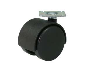 RUOTE DOPPIE IN NYLON CON PIASTRA- - ø mm.40 piastra mm.38x38 - 4 pezzi QUALITY